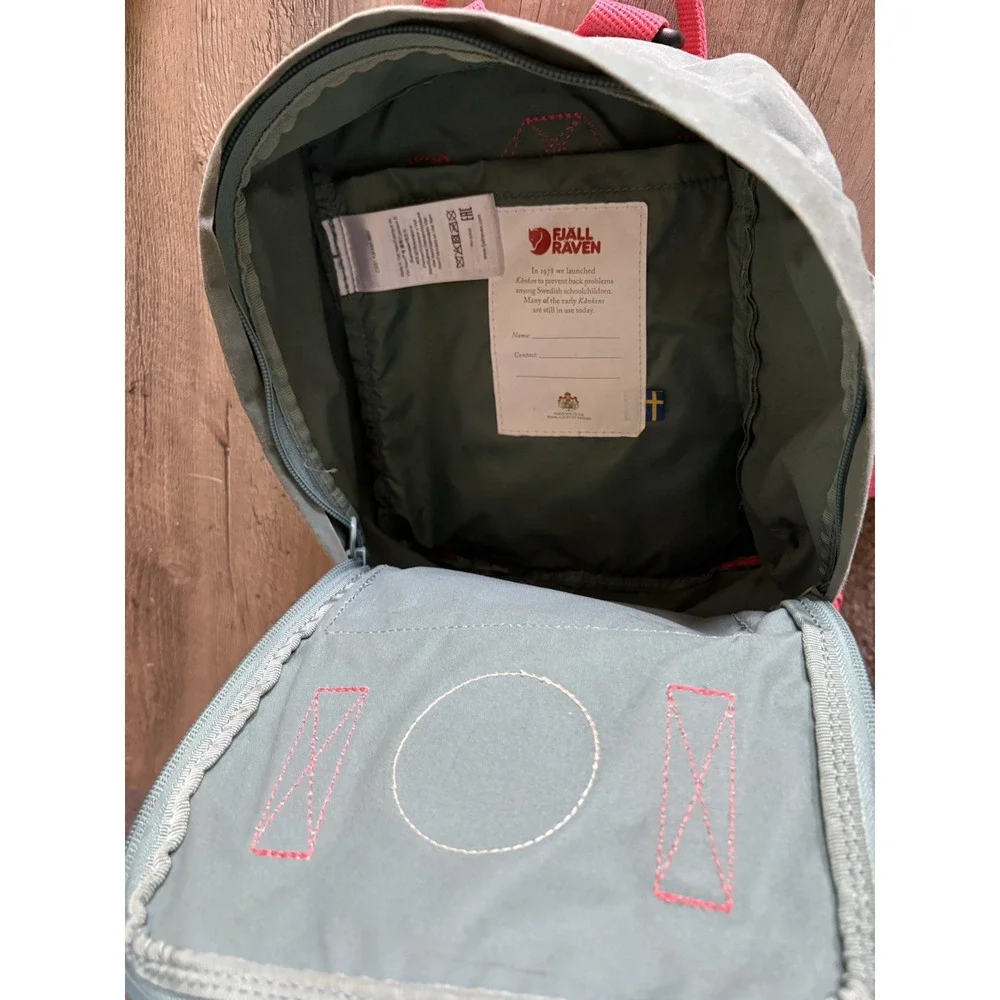 Fjallraven Kanken Mini Backpack Green Pink Everyday Travel Outdoor Bag